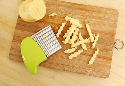 Divinext Potato Knife Crinkle Cutter, Stainless Steel Wavy Chopper, French Fries Maker, 18 X 11 X 1 cm, Multi-Color - Image 5