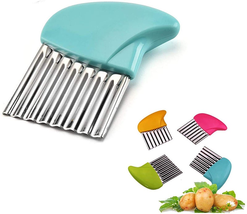 Divinext Potato Knife Crinkle Cutter, Stainless Steel Wavy Chopper, French Fries Maker, 18 X 11 X 1 cm, Multi-Color - Image 3