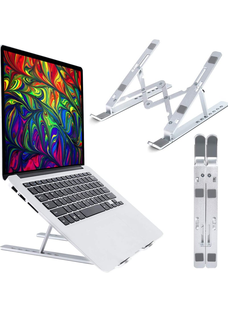 Aluminium Laptop Stand for Desk Adjustable Computer Holder Table, Home and Travel Notebook Stand Reading Holder  - Image 1