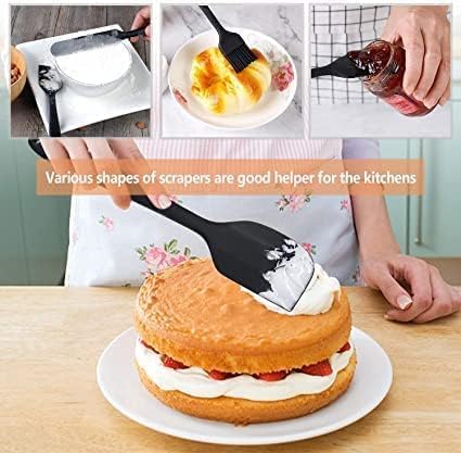 BKQPTL 6 PCS NonStick Silicone Spatula Set Heat Resistant Baking Mixing Tools with Stainless Steel Core Kitchen Scraper Spatulas ScratchFree Scraper Shovels for Cooking and Bake Ware - Image 3