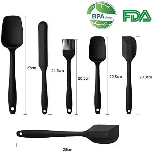BKQPTL 6 PCS NonStick Silicone Spatula Set Heat Resistant Baking Mixing Tools with Stainless Steel Core Kitchen Scraper Spatulas ScratchFree Scraper Shovels for Cooking and Bake Ware - Image 2