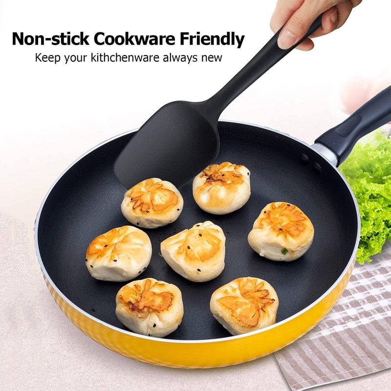 BKQPTL 6 PCS NonStick Silicone Spatula Set Heat Resistant Baking Mixing Tools with Stainless Steel Core Kitchen Scraper Spatulas ScratchFree Scraper Shovels for Cooking and Bake Ware - Image 5