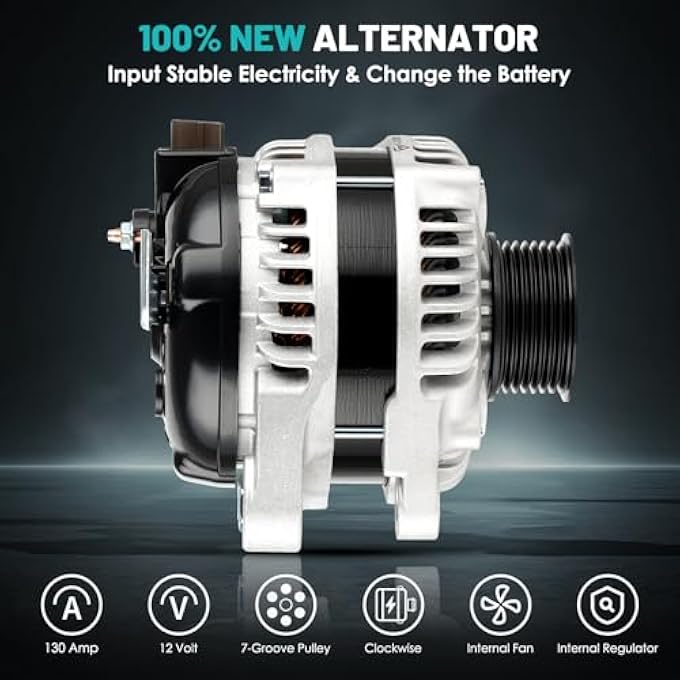 Farrme 11390 Car Alternator 12V 130 Amp, 7-Groove Pulley Fit for 2009-2014 Acura TSX L4 2.4L, 2008-2012 for Honda Accord L4 2.4L Automotive Replacement Alternators 1042105890 31100-R40-A01 CSF89 - Image 3