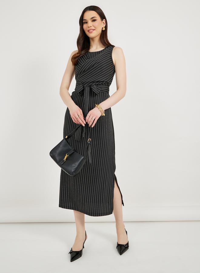 Styli Striped Tie-Waist Dress - Image 1
