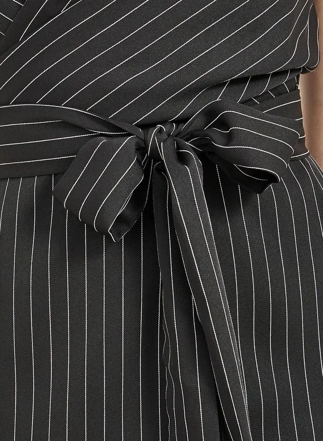 Styli Striped Tie-Waist Dress