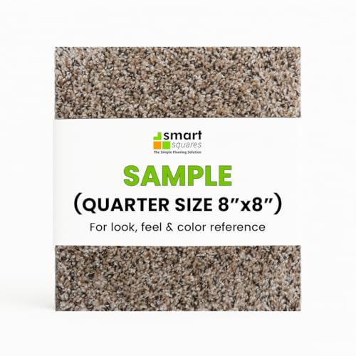 SMART SQUARES THE SIMPLE FLOORING SOLUTION Smart Squares Walk in The Park Premium Made in The USA Carpet Tiles 18x18 Inch, Soft Padded, Seamless Appearance, Peel and Stick for Easy DIY Installation (760 Gemstone, Sample (8” x 8”)) - Image 1
