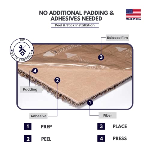 SMART SQUARES THE SIMPLE FLOORING SOLUTION Smart Squares Walk in The Park Premium Made in The USA Carpet Tiles 18x18 Inch, Soft Padded, Seamless Appearance, Peel and Stick for Easy DIY Installation (760 Gemstone, Sample (8” x 8”)) - Image 3