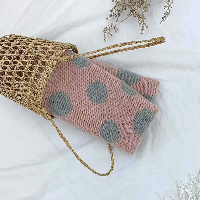 New Children'S Scarf Warm Knitted Baby'S Scarf Korean-Style All-Match Plaid Boys' And Girls' Wool Sleeve Trendy - Image 1