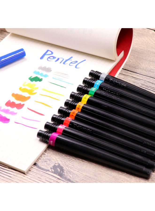 Pentel Colorful Scientific Brush For Chinese Calligraphy And Painting Soft Brush (Compatible With Xgfl) Brush Refill Fr-106X Brown - Image 3