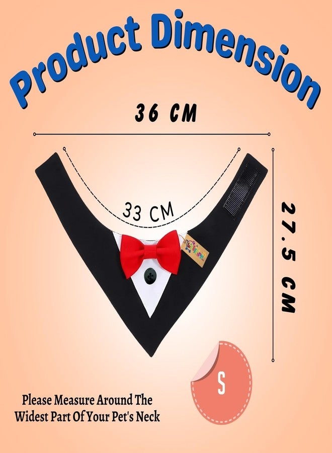 Western Era Dog Tuxedo Collar - Stylish Pet Formal Wear for Dogs & Cats | Comfortable for Weddings, Parties, Photoshoots, Events, Celebrations | Bowtie Design for a Dapper Look (Black & Red, Small) - Image 3
