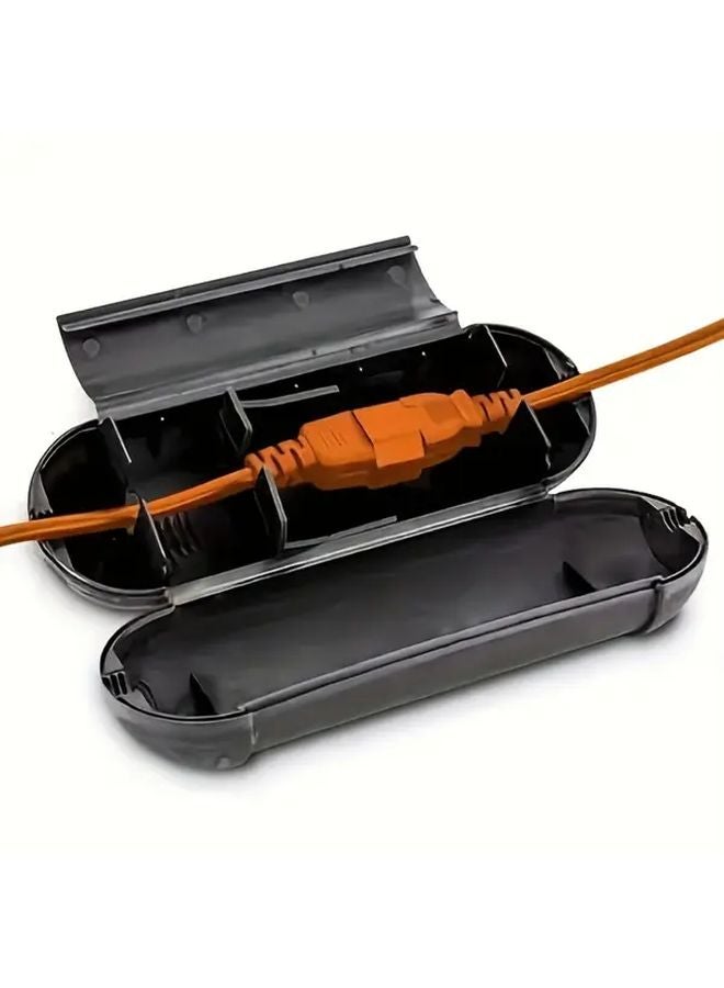 صندوق توصيل الكابل الأسود المقاوم للماء، غطاء حماية خط تمديد الطاقة الخارجي - Image 5