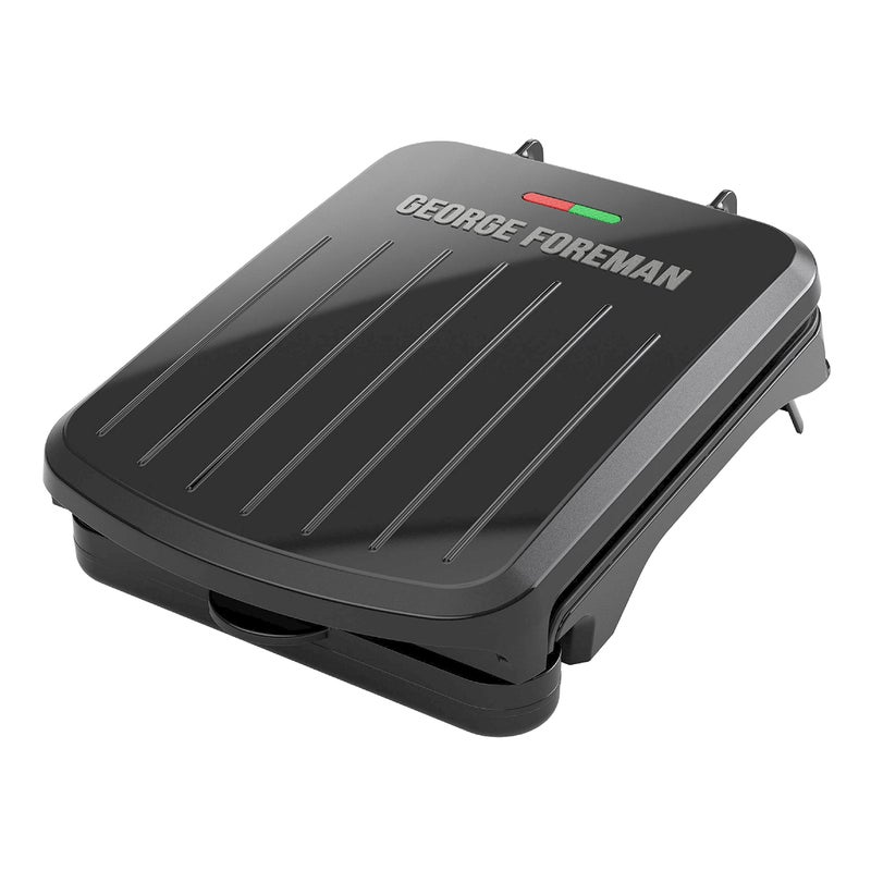 George Foreman 2Serving Classic Plate Electric Indoor Grill and Panini Press Black GRS040B