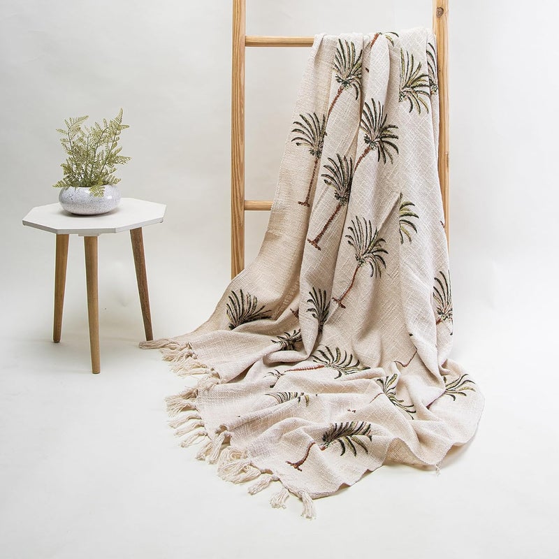 DMAASA Handmade Cotton Hand Block Floral Print Throw Blanket for Sofa Couch Sofa Car 50x60 Inches MultiColor_06 - Image 2