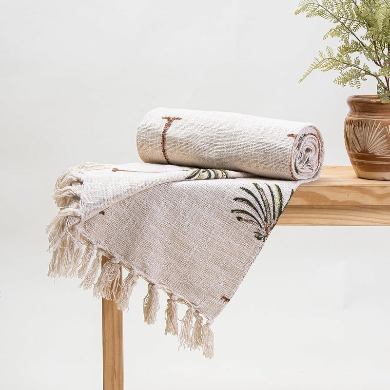 DMAASA Handmade Cotton Hand Block Floral Print Throw Blanket for Sofa Couch Sofa Car 50x60 Inches MultiColor_06 - Image 1