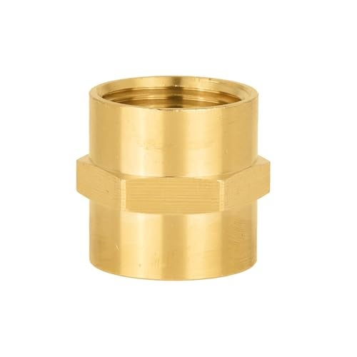 EFIELD Pack of 10 EFIELD 34 x 34 Female NPT Coupling Soild Brass Hex Nipple Brass Pipe FittingsNPT078 - Image 1