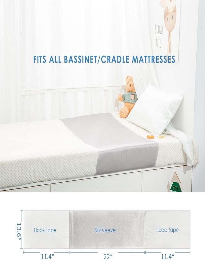 PROMEED 100% Mulberry Silk Bassinet Sleeve for Baby Bald Spots, Preminium 23 Momme Silk Bassinet Half Sheet for Baby Hair Loss(Light Grey) - Image 5