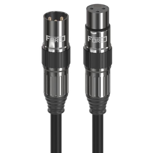 FORE 3.3 Feet 1-Pack XLR to XLR Cables, XLR Microphone Cable, Oxygen-Free Copper (OFC) XLR Male to Female Cord, Mic Cord, XLR Speaker Cables,Color Gunmetal Grey & Black - 1 Pack 3.3 Feet - Image 3
