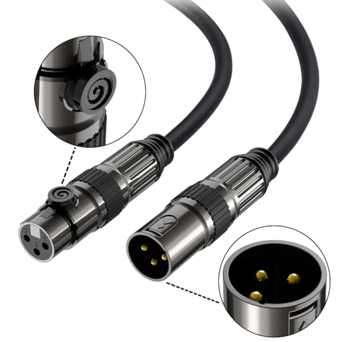 FORE 3.3 Feet 1-Pack XLR to XLR Cables, XLR Microphone Cable, Oxygen-Free Copper (OFC) XLR Male to Female Cord, Mic Cord, XLR Speaker Cables,Color Gunmetal Grey & Black - 1 Pack 3.3 Feet - Image 5
