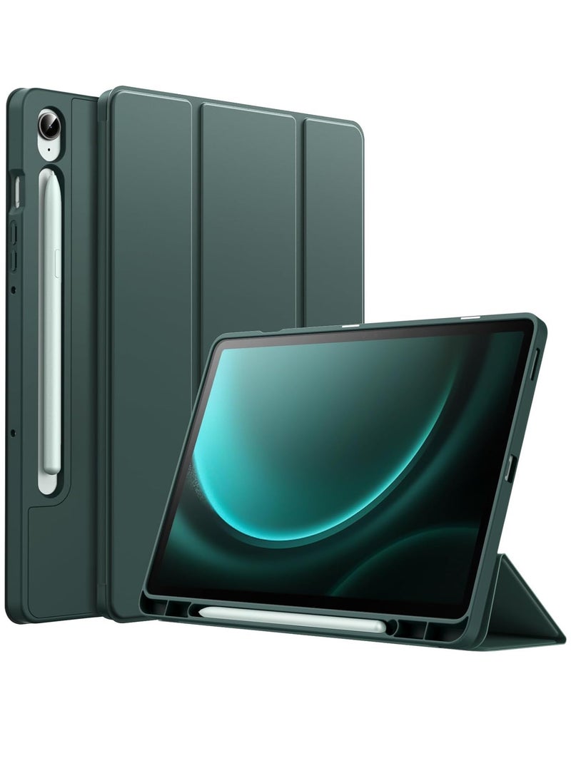 ELTRAZONE Case for Tab S9 FE 10.9-Inch with S Pen Holder - Soft TPU Tri-Fold Stand Protective Tablet Cover, Supports S Pen Charging, Auto Wake/Sleep - Green - Image 1
