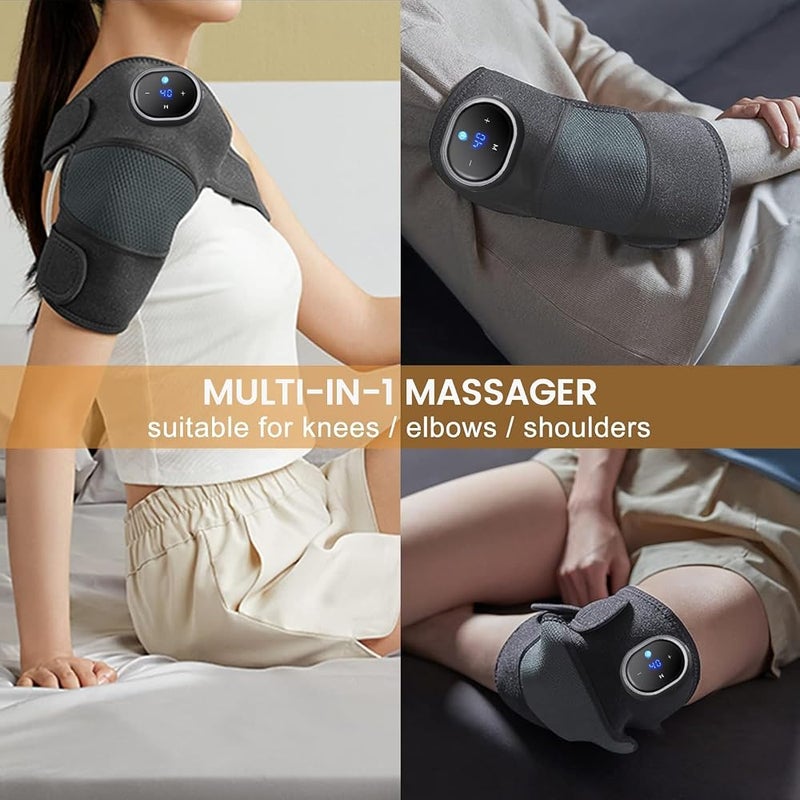 AMINAC Cordless Knee Massager with Heat and Vibration, Heated Knee Brace for Arthritis Pain Relief, Rechargeable Heating Pad Wrap for Knee Shoulder Elbow Joint, Gifts for Men and Women - Image 4