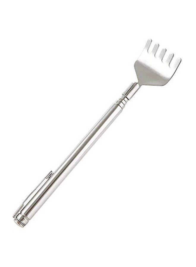 Iktu Stainless Steel Back Scratcher, Back Itch With Extendable Telescopic Handle, Back Scratcher Against Itching, Scratches With Extendable Rod, Back Scratcher For Itching, Relief, Body Relaxation - Image 1