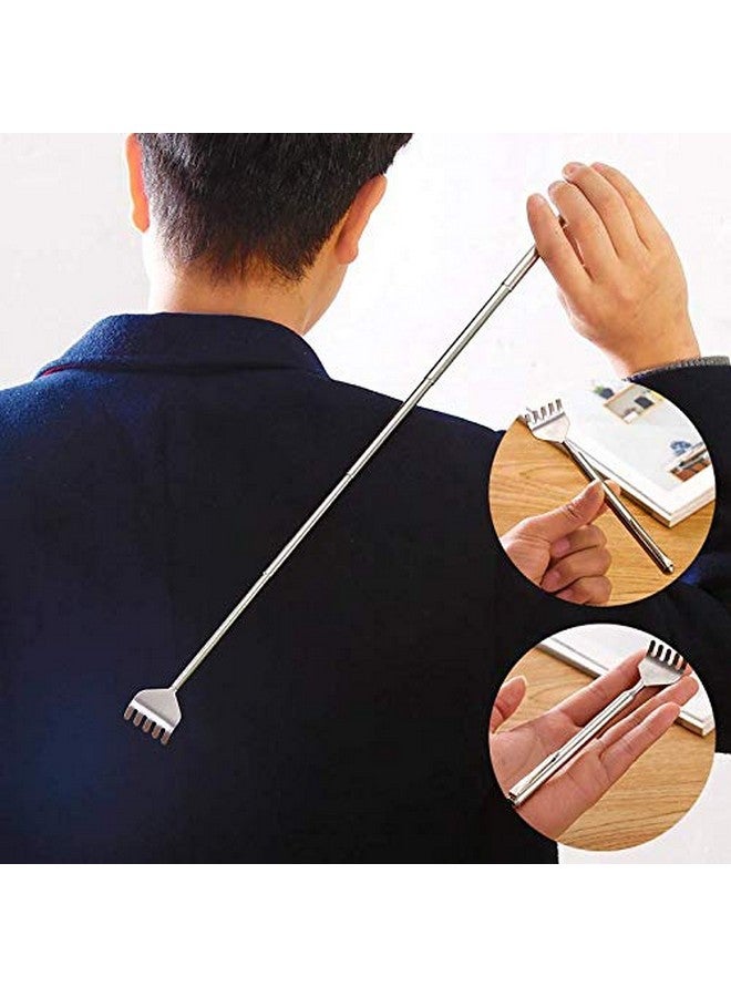 Iktu Stainless Steel Back Scratcher, Back Itch With Extendable Telescopic Handle, Back Scratcher Against Itching, Scratches With Extendable Rod, Back Scratcher For Itching, Relief, Body Relaxation - Image 2