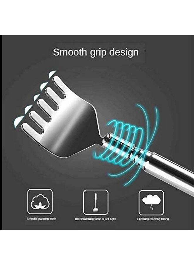 Iktu Stainless Steel Back Scratcher, Back Itch With Extendable Telescopic Handle, Back Scratcher Against Itching, Scratches With Extendable Rod, Back Scratcher For Itching, Relief, Body Relaxation - Image 3