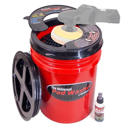 GRIT GUARD Universal Pad Washer Kit - Polishing Pad Cleaner Compatible with Dual Action Rotary and Orbital Polisher Foam, Wool, Microfiber, Felt Disc - Image 1