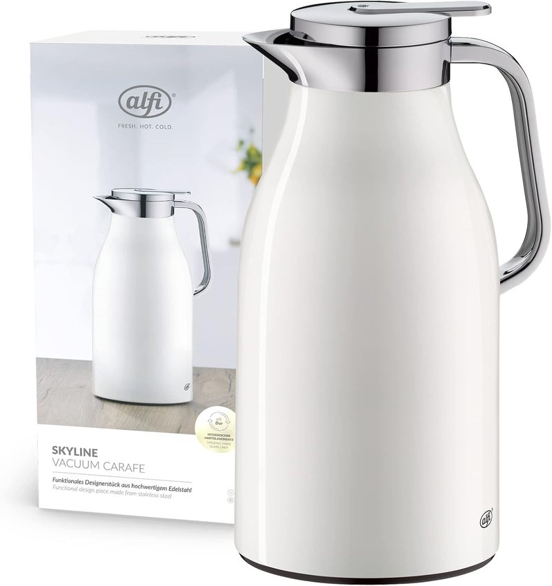 Alfi Thermos Flask, Stainless steel body Plastic handle Glass insert, Coconut White, 1,5 Liter - Image 1