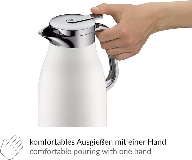 Alfi Thermos Flask, Stainless steel body Plastic handle Glass insert, Coconut White, 1,5 Liter - Image 4