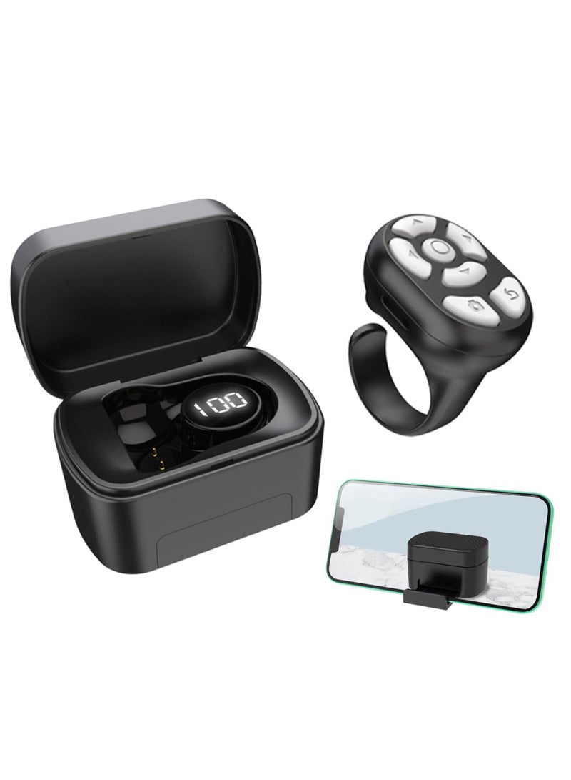 KASTWAVE جهاز التحكم عن بعد، جهاز تقليب الصفحات لاسلكيًا مع علبة شحن، جهاز تحكم في التمرير 3 في 1 قابل لإعادة الشحن ومتوافق مع نظام التشغيل iOS - Image 1