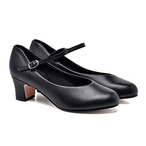 Stelle Character Shoes for Women Dance Shoes 1.5"/2" Ankle Strap Dancing Heels for Ballroom Salsa Tango Flamenco Latin (2''Black,7MW) - Image 4