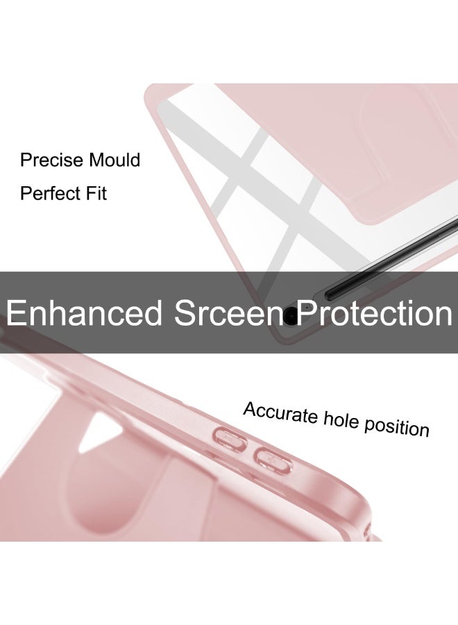 for Samsung Galaxy Tab S10 Plus / S9 FE Plus / S9 Plus Case Cover, Tablet Protective Case  , Acrylic 360 ° Rotating Design, Automatic Wake-up/sleep, Soft Leather,Pink - Image 4