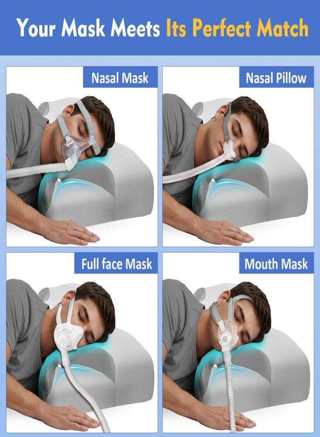 IKSTAR Cooling CPAP Pillow for Side Sleepers - Sleep Apnea Pillow for CPAP User - Reduce Air Leak/Hose Tangle/Mask Pressure - Memory Foam Neck Support Nasal Pillows Side/Back/Stomach Sleeper - Image 3