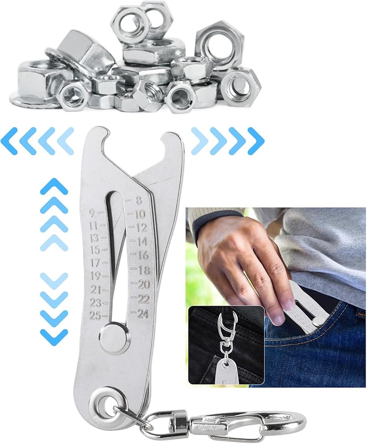 Portable Thread Size Checker Keychain Tool For Nuts Bolts Quick Measurement Gauge - Image 3