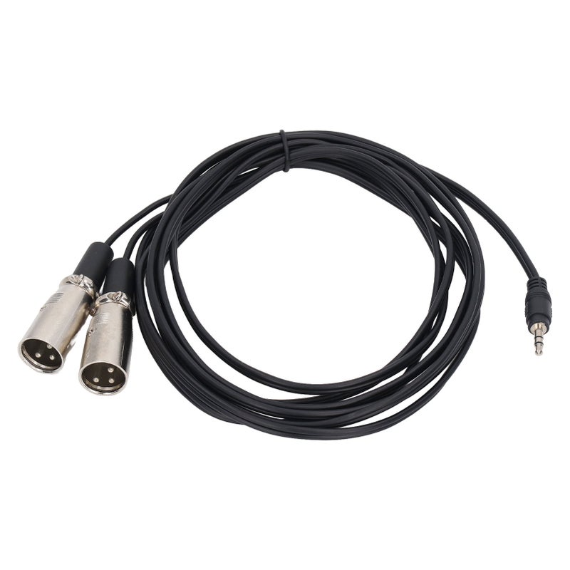 3.5mm Male to Dual XLR Male Cable 10 Feet TRS to Dual XLR Y Splitter Stereo Microphone Adapter Cable for Speaker MP3 MP4 - Image 1
