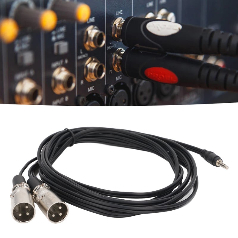 3.5mm Male to Dual XLR Male Cable 10 Feet TRS to Dual XLR Y Splitter Stereo Microphone Adapter Cable for Speaker MP3 MP4 - Image 3