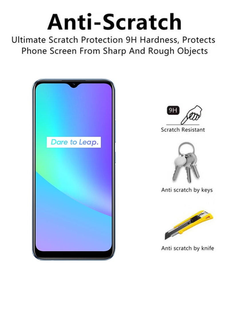 قطعتان من واقي الشاشة الزجاجي المقوى لهاتف Realme C25 - أسود - Image 3