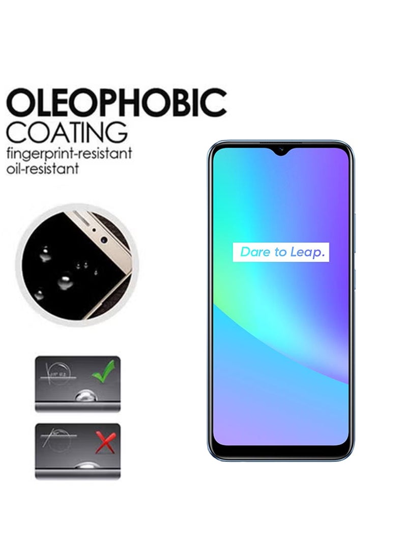 قطعتان من واقي الشاشة الزجاجي المقوى لهاتف Realme C25 - أسود - Image 4