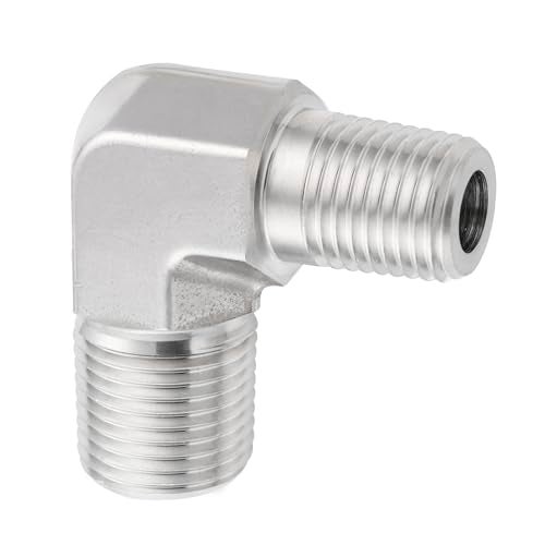 Yoebor Metalwork 316 Stainless Steel Forged Pipe Fitting, 90 Degree Reducing Reducer Male Elbow, 3/8" NPT Male x 1/4" NPT Male (2 Pcs) - Image 4
