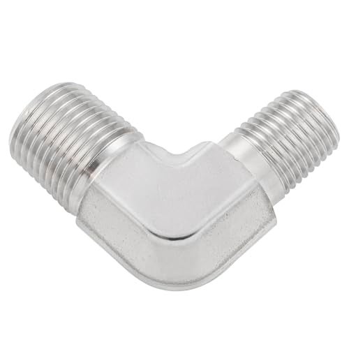 Yoebor Metalwork 316 Stainless Steel Forged Pipe Fitting, 90 Degree Reducing Reducer Male Elbow, 3/8" NPT Male x 1/4" NPT Male (2 Pcs) - Image 2
