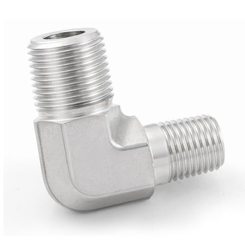 Yoebor Metalwork 316 Stainless Steel Forged Pipe Fitting, 90 Degree Reducing Reducer Male Elbow, 3/8" NPT Male x 1/4" NPT Male (2 Pcs) - Image 3