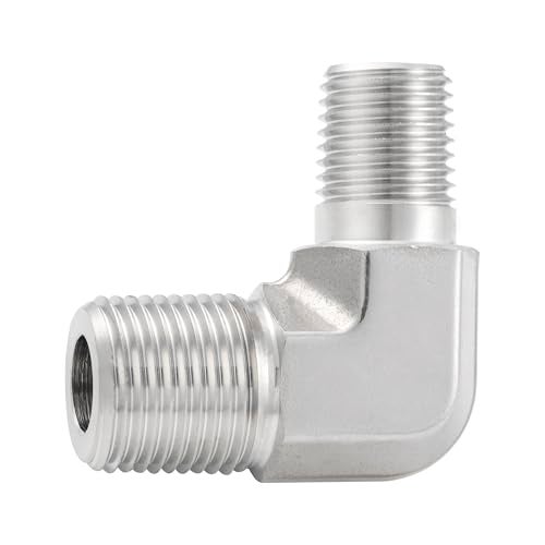 Yoebor Metalwork 316 Stainless Steel Forged Pipe Fitting, 90 Degree Reducing Reducer Male Elbow, 3/8" NPT Male x 1/4" NPT Male (2 Pcs) - Image 5