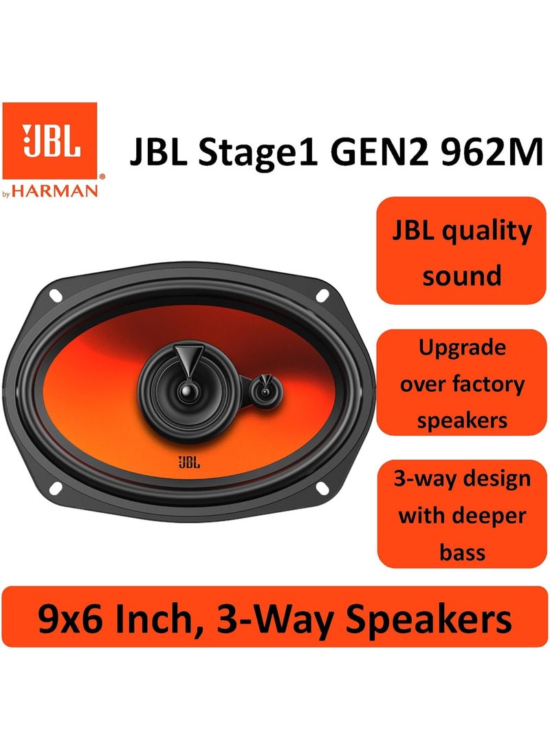 جي بي إل سماعات سيارة JBL Stage1 962M مقاس 6×9 إنش ثلاثية الاتجاه – قدرة 560 واط كحد أقصى، 70 واط RMS، ووفر Plus One™، تويتر قبة متوازنة، صوت قوي ونقي - Image 5