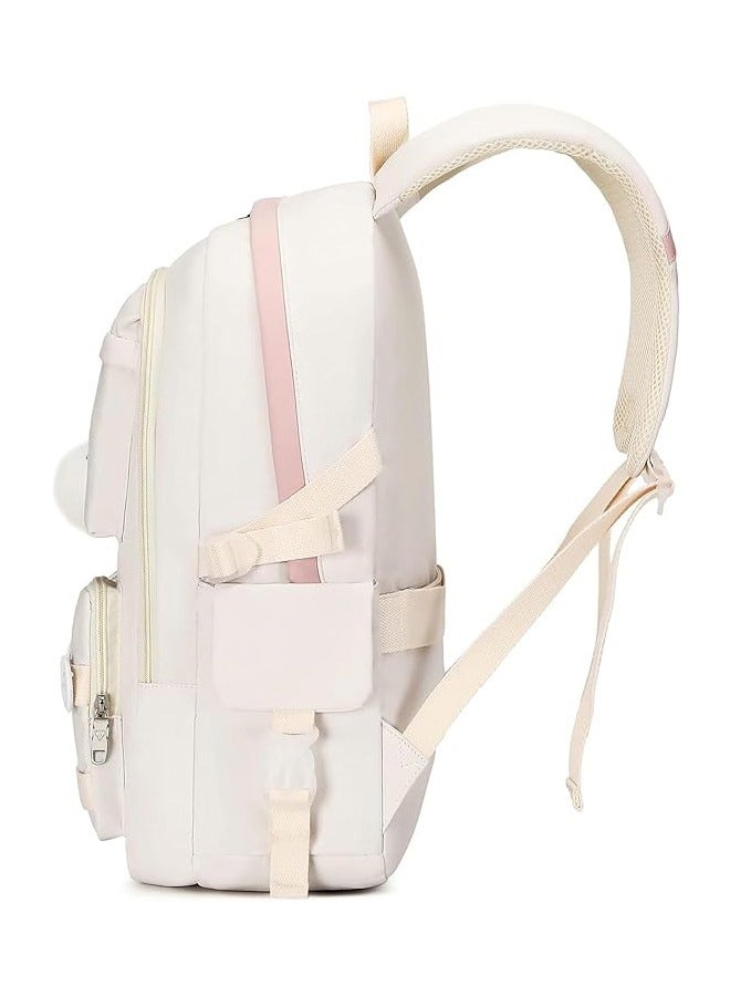 Excefore Girls School Bag, School Bag Leisure Backpack School Student Laptop Backpack, Waterproof Backpack,Accessories Plush Pendant for Teens Girls Women Students School Bag - Image 4