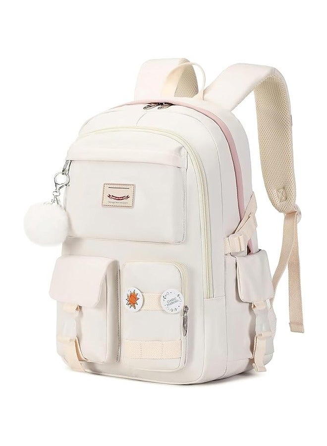 Excefore Girls School Bag, School Bag Leisure Backpack School Student Laptop Backpack, Waterproof Backpack,Accessories Plush Pendant for Teens Girls Women Students School Bag - Image 2