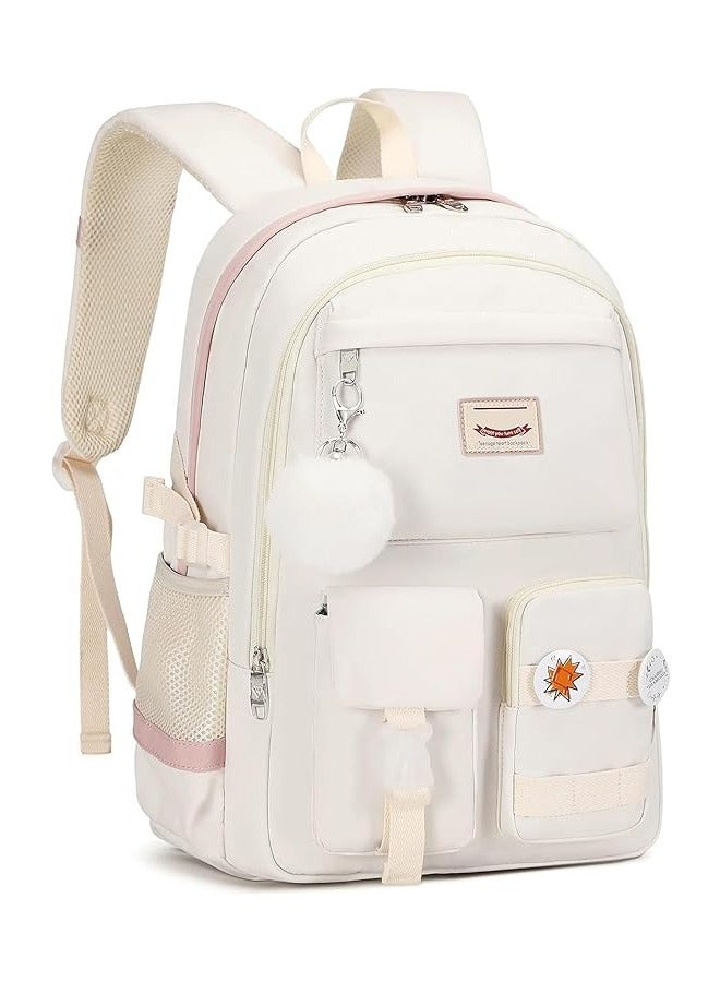 Excefore Girls School Bag, School Bag Leisure Backpack School Student Laptop Backpack, Waterproof Backpack,Accessories Plush Pendant for Teens Girls Women Students School Bag - Image 3
