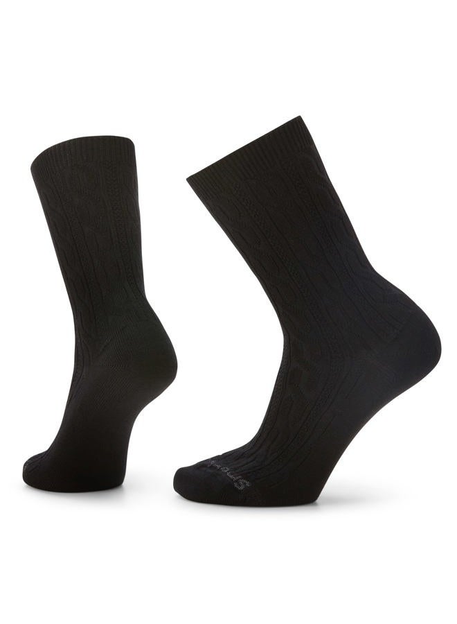 SmartWool Women's Everyday Cable Crew, Black, XL - Image 1