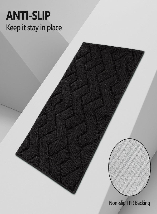 hicorfe Kitchen Runner Rugs and Mats Sets,2 Pieces Absorbent Non-Slip Kitchen Rug,Comfort Kitchen Mat for Floor,Washable for Kitchen,Hallway,Office,Sink,Laundry(20"x48"+20"x32",Black) - Image 3