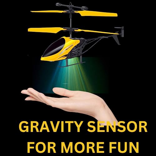 VRION RC Helicopter with Hand Gravity Sensor for Kids 4+, Flying Remote Control Helicopter Toy, Chargeable 3D LED Light & Smart Safety Sensor, Indoor Outdoor Play,Gift for Boys & Girls (Yellow.) - Image 2